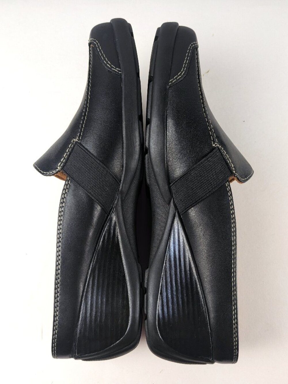 Natural Soul by Naturalizer Black Leather Slip-on Mule Flats 7.5 - Picture 7 of 10